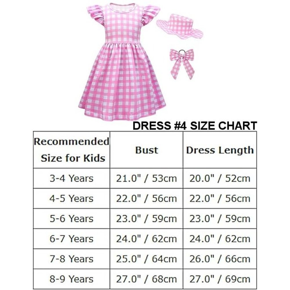 NWT Adorable Barbie Costume Movie Pink Gingham Plaid Baby Romper & Girls… - Picture 3 of 16